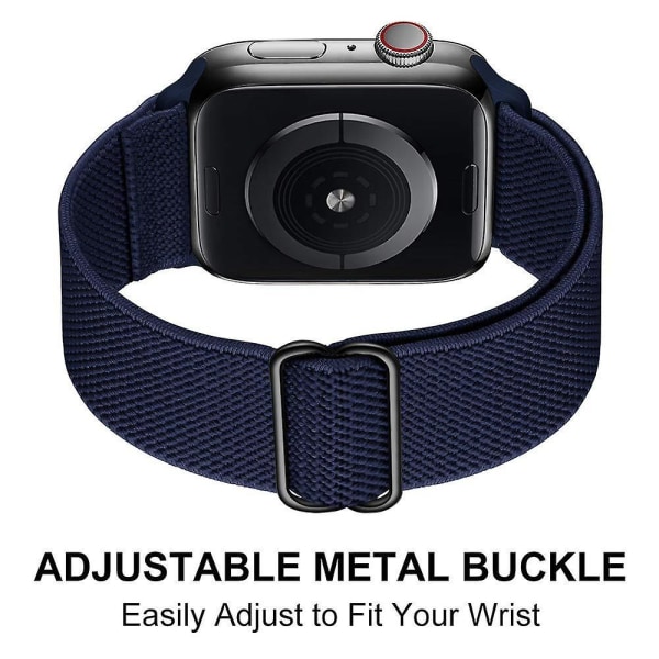 Sopii Apple Watch hihnalle, säädettävä joustava nylon punottu urheilukorvaushihna, sopii Iwatch-sarjaan, musta (38-40-41mm)