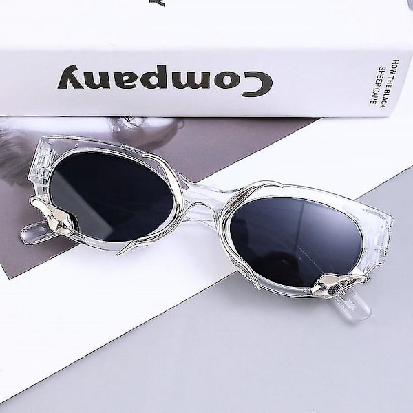 2023 Uudet Y2k-aurinkolasit Käärmeillä Muotia Vintage Soikeat Naiset Sävyt Silmälasit Retro Luxury Brand Design Uv400 Aurinkolasit_cc（Kirkas）