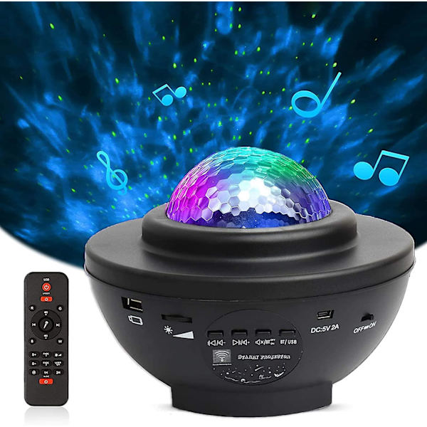 Stjerneprojektor nattlys - Galaxy Ocean Wave Projector, Starlight Projector Acsergery Gave