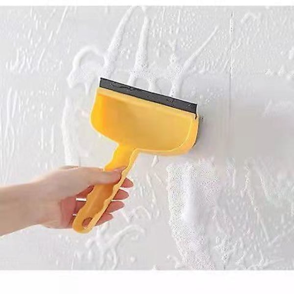 2 i 1 multifunksjonell rengjøringsglassbørste gul glassrengjøringsskrape 11,8*18,8*5,8cm