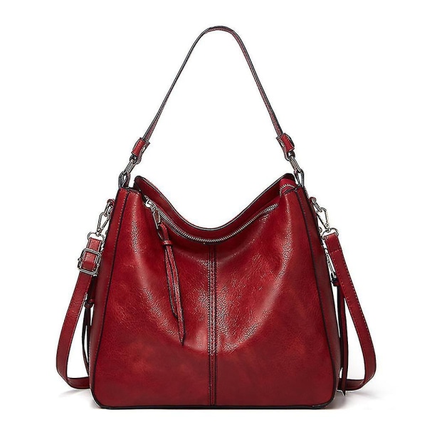 Äkta Handväska Dam Shopper Bag Tote Bag Läder Axelväska Stor Axelväska Dam Elegant Handväska Med Avtagbar Axelrem Med Tofs