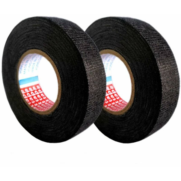 Tygduk - Svart isolerande tejp för kabeldragning (2 st, 19 mm/15 m)