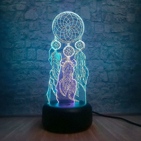 Romantisk vindklocka USB-bordslampa 3d Illusion nattlampa sovrum fest skrivbordsdekor