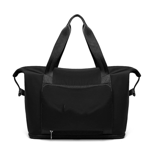 Vikbar handväska för resor för kvinnor med stor kapacitet (svart)