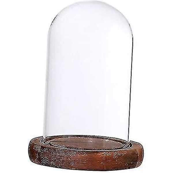 Tenlacum Genomskinlig Glaskupa Med Träbas För Hem Bröllopsfest Dekoration Mittstycke Display Stativ Diy Dekor - (brun A)（Brun a）