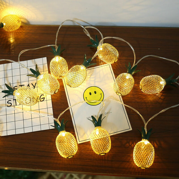 USB-driven retro smidesjärns ananaslampa dekorationsljus