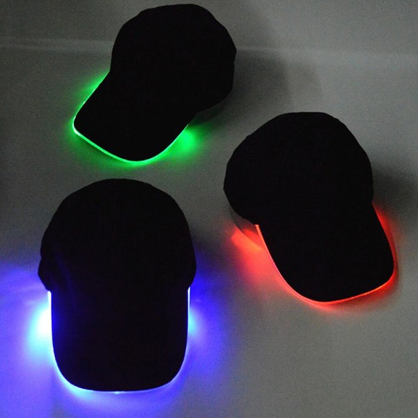 Ultra Bright LED Light Up Unisex Baseball Cap 3 Modes Glowing Hat（Svart）