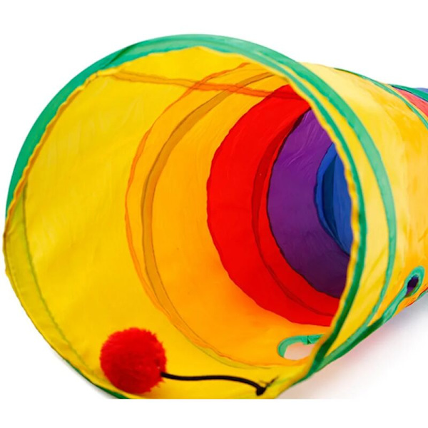 2-tie kissatunneli kissan lelu tuhma tunneli leikkitunneli taitettava sateenkaaritunneli interaktiivinen putki kissan lelu pentu kani 115x25cm