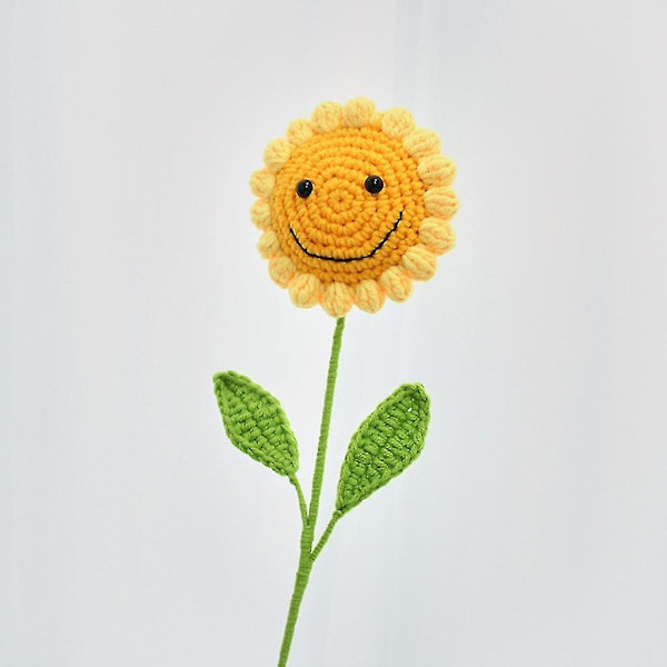 Hæklet solsikke håndstrikket solsikke Diy håndværk gave håndvævet blomst