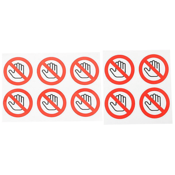 10 ark med inte röra klistermärken använd inte gester självhäftande dekal inga beröringsskyltar (4X4X0.01CM, som visas på bilden)