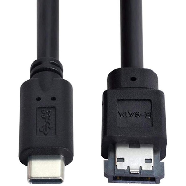 Esata- USB -C-kaapeli USB -tyypin C-mies-isäntä Esata-esatap-kiintolevykaapeli kannettavalle tietokoneelle (musta)