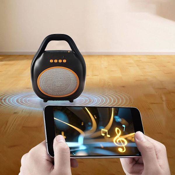 Bärbar Bluetooth-högtalare med hög volym Squares Dance Bluetooth-högtalare med bländande ljus Utomhus bekväm Bluetooth-högtalare FAN0473（Svart）