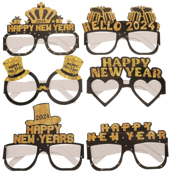 Pak godt nytårsbriller 2024 nytårsfestbriller Fotorekvisitter Partyfavoritter (14X13X9CM, som vist på billedet)