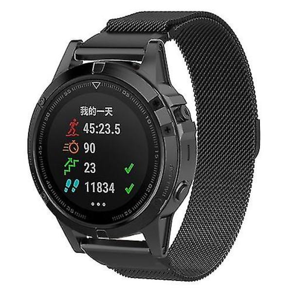 Til Garmin Fenix 6s Milanese urrem (sort)