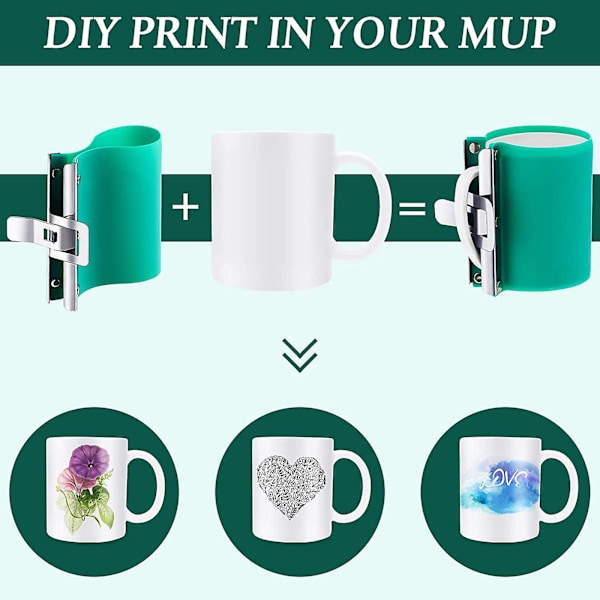 Uusi muki kiinnike kiinnitys kuppi sarjat 15 Oz ja 11 Oz DIY työkalu lämmönsiirto vihreä silikoni kestävä tulostus 3D sublimaatio