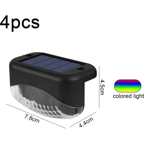 4-pack solardrivna utelampor för uteplats, vattendroppe, vattentäta LED-sollampor för trappor, uteplats, stig1LED-färglampa