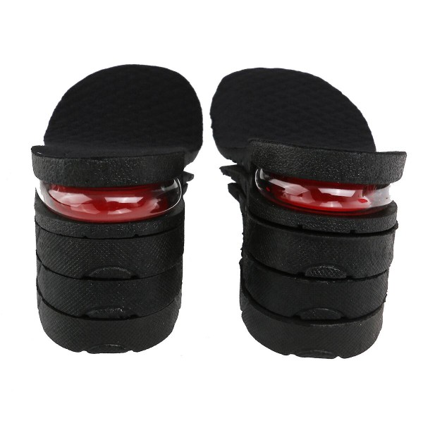 Camel Unisex Andas 8cm Fyrlagers Osynlig Höjande Innersula Höjande Innersula Innersula - Ett Par (Svart)