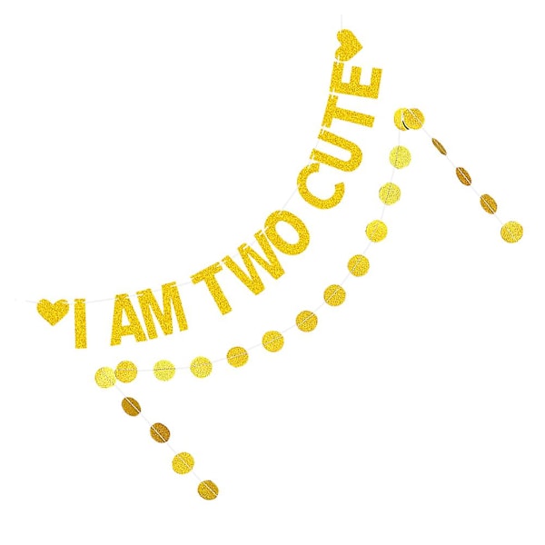 2 st Baby Birthday Banner Baby Birthday Banner Hängande Banner Barn Birthday Banner Födelsedag Inomhus (300cm, Guld)