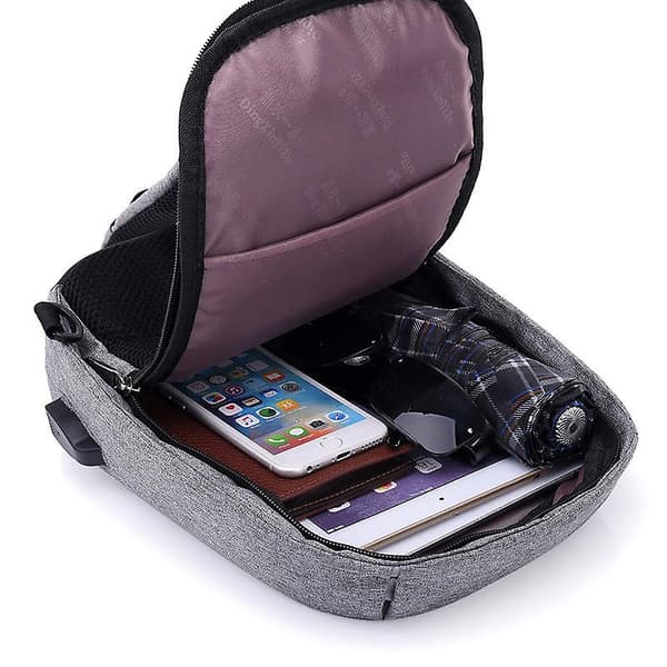 Vattentät usb flerskikts diagonalväska (Violett)