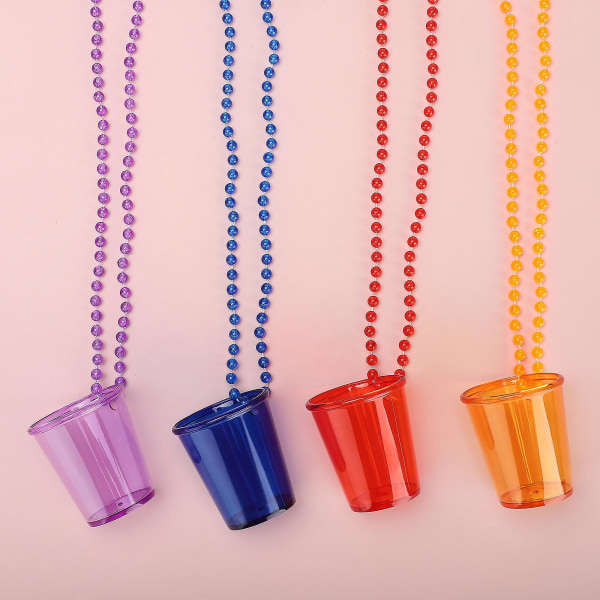 Vinglas halskæde til oktoberfest karneval kreativ plastik 12 cps brudepigegave blandet farve med perlekæde