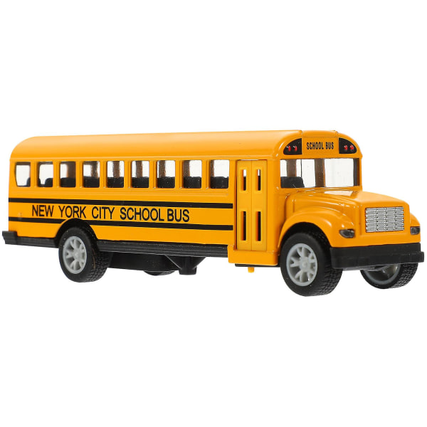 Miniskolebuss leketøy pedagogisk skolebuss modell småbarnsbil (13X4.5X4CM, gul)