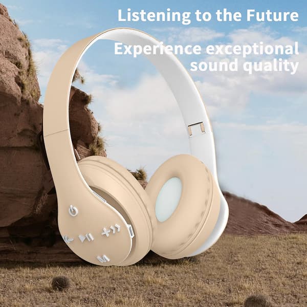 Headset Trådlöst Bluetooth Headset Fällbart Infällbart Macaroon Färg Sport Hörlurar 20240575（Gul）