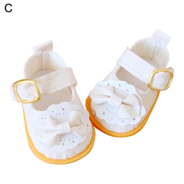 1setti Doll Princess -kengät Kannettava herkkä kangas Nukke Butterfly Fairy Strap Valkoinen paitamekko lapsille (C)