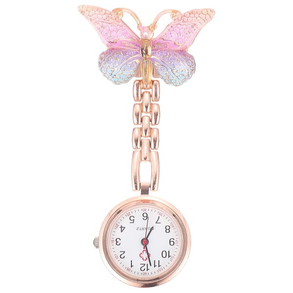 1 stk. Butterfly Nurse Watch Lommeur Smukt Dame Badge Watch (8X4cm, som vist på billedet)
