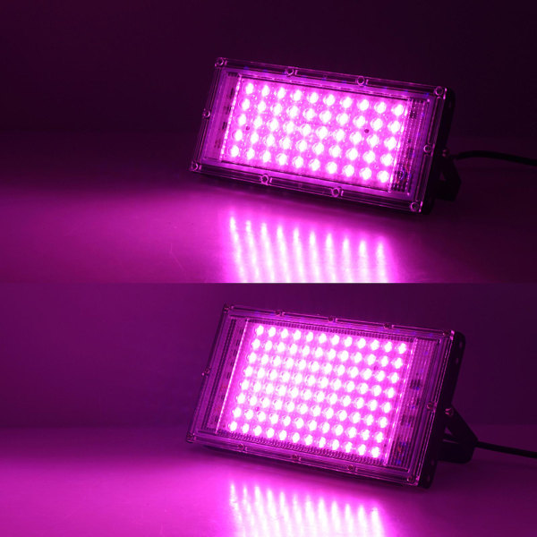 28cm Sling LED Vekstlys, Full Spectrum Vanntett Plantevekstbelysning for Planteskole（50W Europeisk standardplugg，Svart）