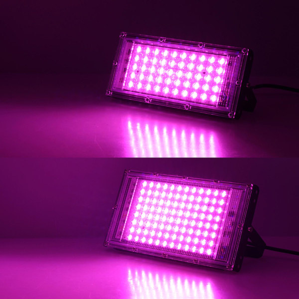 Slynge LED Vekstlys, Fullspektrum Vanntett Plantevekstbelysning for Planteskole (50W Europeisk standardplugg, Svart)
