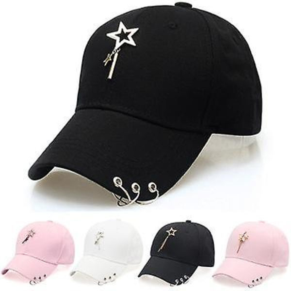 Koreansk enfärgad modeaccessoar keps (vit)