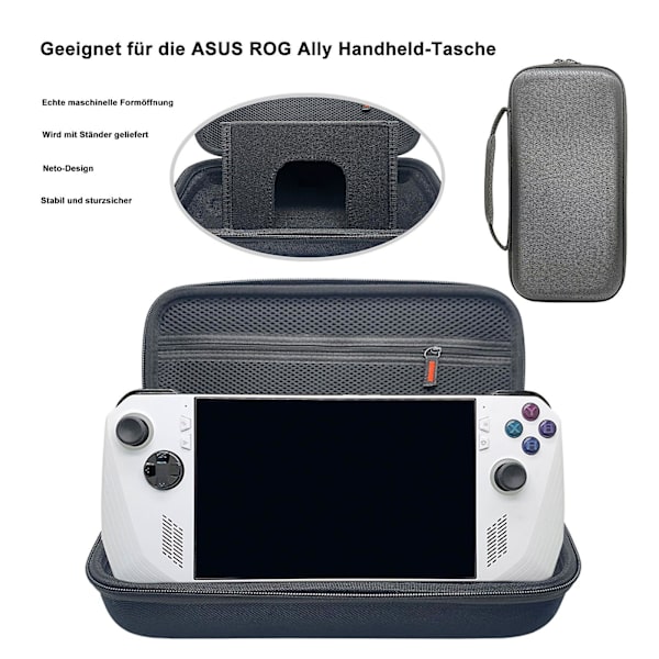 2023 Nytt Etui Kompatibelt med ROG Ally Hard Carry Bag, Bærehåndtak, ROG Ally Beskyttende Etui for Sikker Oppbevaring（Svart）