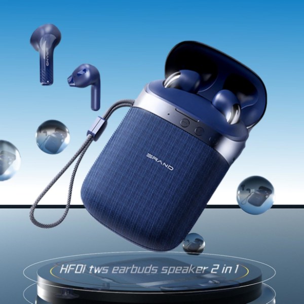2-i-1 Bluetooth-hörlurar Högtalare 5.0 Trådlösa Hörlurar Andningsljus Brusreducerande Bas Sporthörlurar Mikrofon Stereo Hörlurar（Blå）