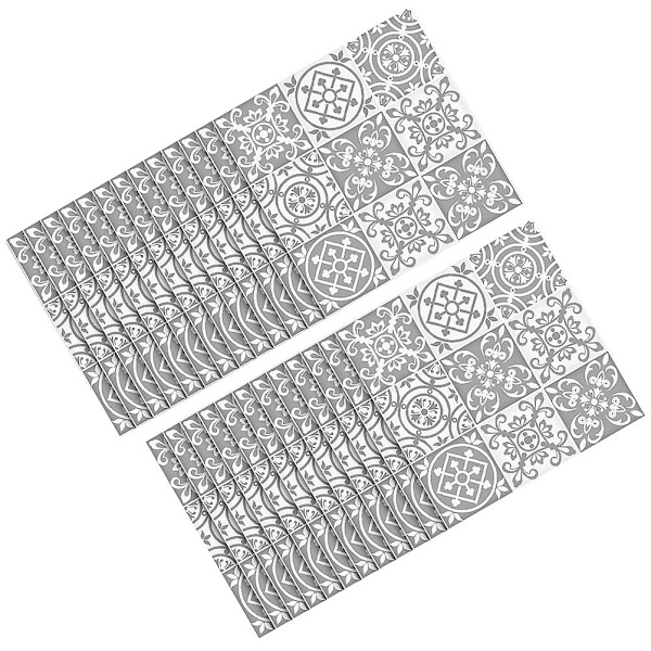 25 st självhäftande kakelplattor för baklucka (10 x 10 cm, ljusgrå)