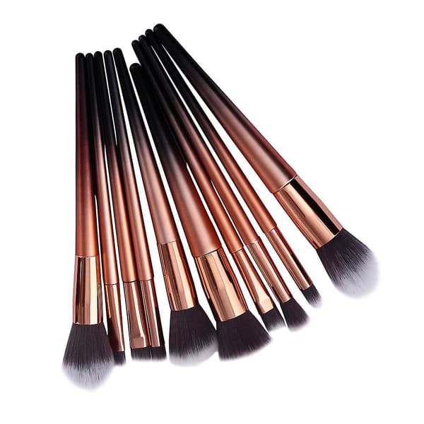 Sminkborste set (guld svart 10 st)