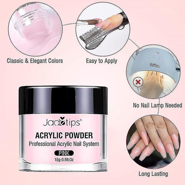 40ml Akryl Nagellack Färger Borstar Naglar Konst Startset Manikyr Verktyg