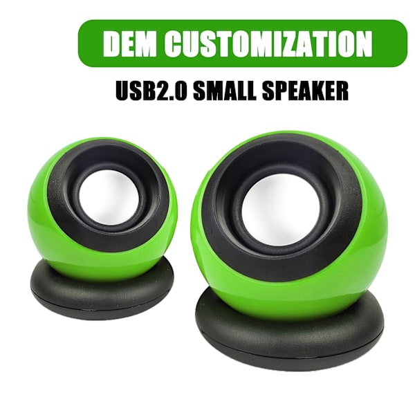 Mini och kompakt skrivbord 2.0 USB bärbar dator skrivbord liten högtalare Neutrals Magics Ball ljudsystem（Grön）