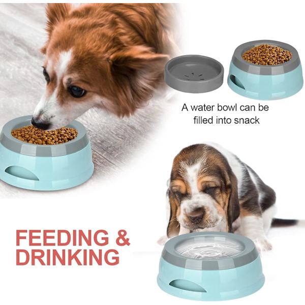 Flytande vattenskål för husdjur, Anti-overflow Anti-choking Non Spill Vattenskål för hund katt (blå)