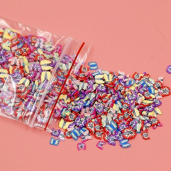 Fjärilsmjuk keramikfruktskivor fyllmedel för nagelkonsttips