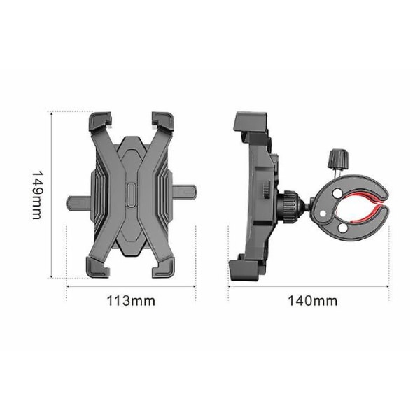 Svart justerbar sykkeltelefonholder for sykkelstyre