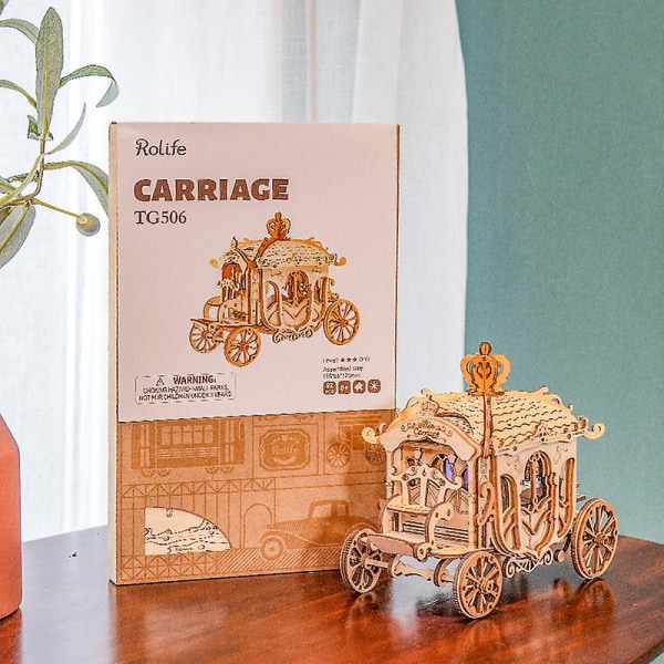 3D-träpussel DIY Retro Model Bil Trämodell Satser för Vuxna att Bygga Konstruktionssatser Vagn