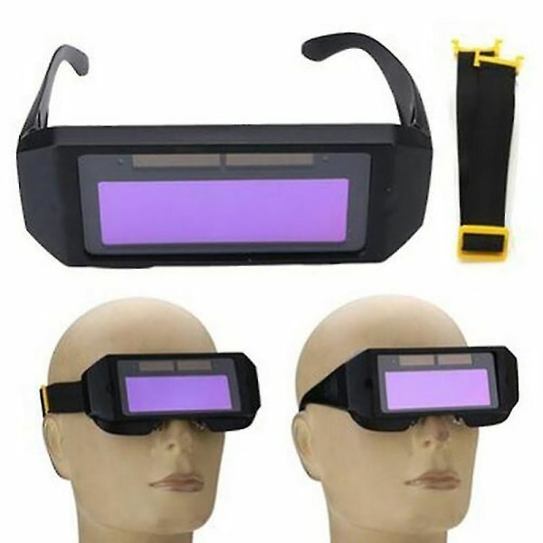 Automatisk mørkere sveisehjelm Slitesterk Automatisk lysendring Anti-øyneskyggede brillebriller Masker（Sort）