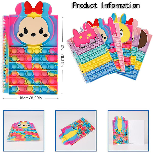 Pop Bubble Fidget Notebook, Popper Notebook För Flickor Pojkar, Stressavlastande Fidget Notes Arbetsbok För Barn Skola Hemma Högskola Kontor(tie-dye)