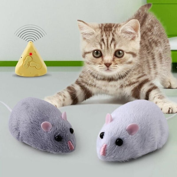 Elektrisk infraröd RC simuleringsmus med ostmodell katt leksak interaktivt husdjursleksak (ljuslila)