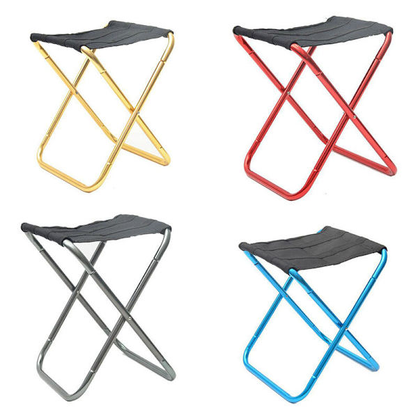 Hopfällbar utomhuspall i aluminium, hopfällbar minipall, ultralätt med förvaringsväska, fiske, camping, utomhusgrill, svart Ro
