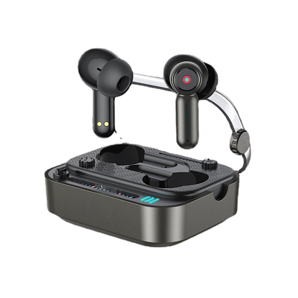 Bluetooth 5.3 Trådlösa Hörlurar Transparent Cabin Gaming In-Ear Bluetooth Hörlurar（Svart）