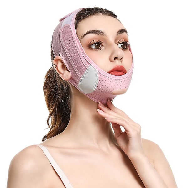 V-ansiktsformare avslappningsbälte för ansiktsbantning för bandage (Vit)