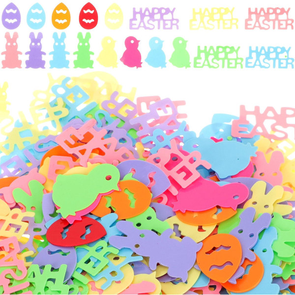 Pussi pääsiäisaiheisia konfettijuhliin Glitter Scatter -konfettikoristeita juhlarekvisiitta (2X1,1 cm, erilaisia ​​värejä)
