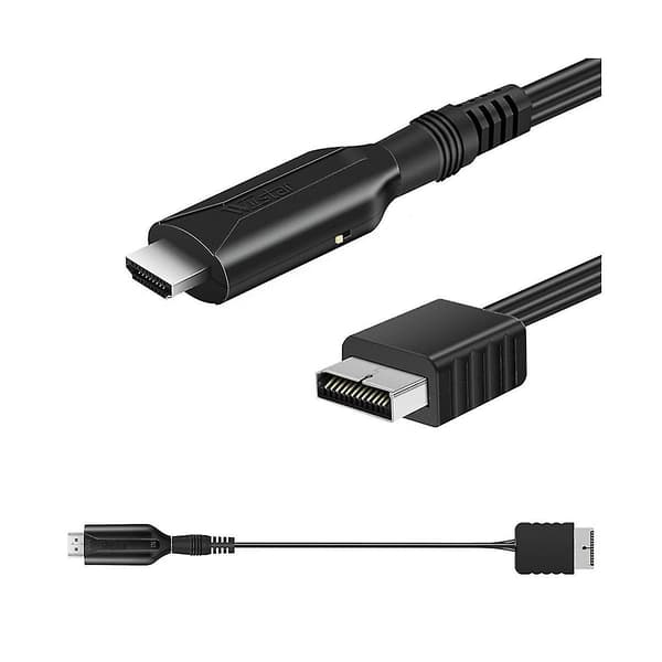 Til Ps1 Ps2 Til -kompatibel Spilkonsolforbindelse Tv Hd-kabel Multifunktionel Bærbar Praktisk（Sort）