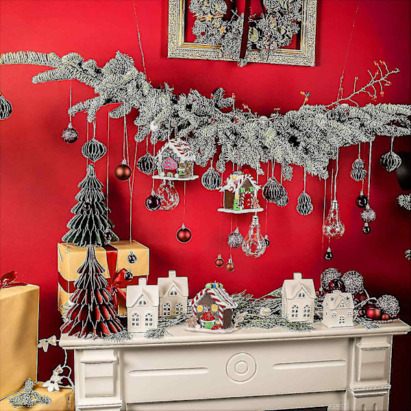 Jul Pepparkakshus Prydnad Miniatyr Julgodis Hus Pepparkaka Dekor Pepparkaka C